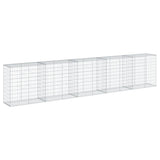Gabion Basket with Cover 500x50x100 cm Galvanised Iron - 45-Degree Angle