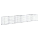 Gabion Basket with Cover 600x50x100 cm Galvanised Iron - Front View