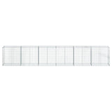 Gabion Basket with Cover 600x50x100 cm Galvanised Iron - Side View