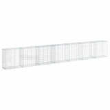 Gabion Basket with Cover 700x50x100 cm Galvanised Iron - Front View