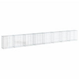 Gabion Basket with Cover 800x50x100 cm Galvanised Iron - Front View