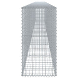 Gabion Basket with Cover 800x50x100 cm Galvanised Iron - Top-Down View