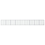 Gabion Basket with Cover 900x50x100 cm Galvanised Iron - Side View