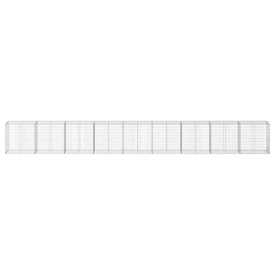 Gabion Basket with Cover 900x50x100 cm Galvanised Iron