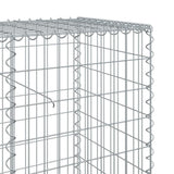 Gabion Basket with Cover 1200x50x100 cm Galvanised Iron - Rear View