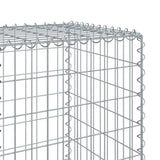 Gabion Basket with Cover 200x50x150 cm Galvanised Iron - Rear View
