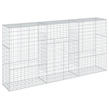 Gabion Basket with Cover 300x50x150 cm Galvanised Iron - Front View