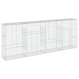 Gabion Basket with Cover 400x50x150 cm Galvanised Iron - Front View