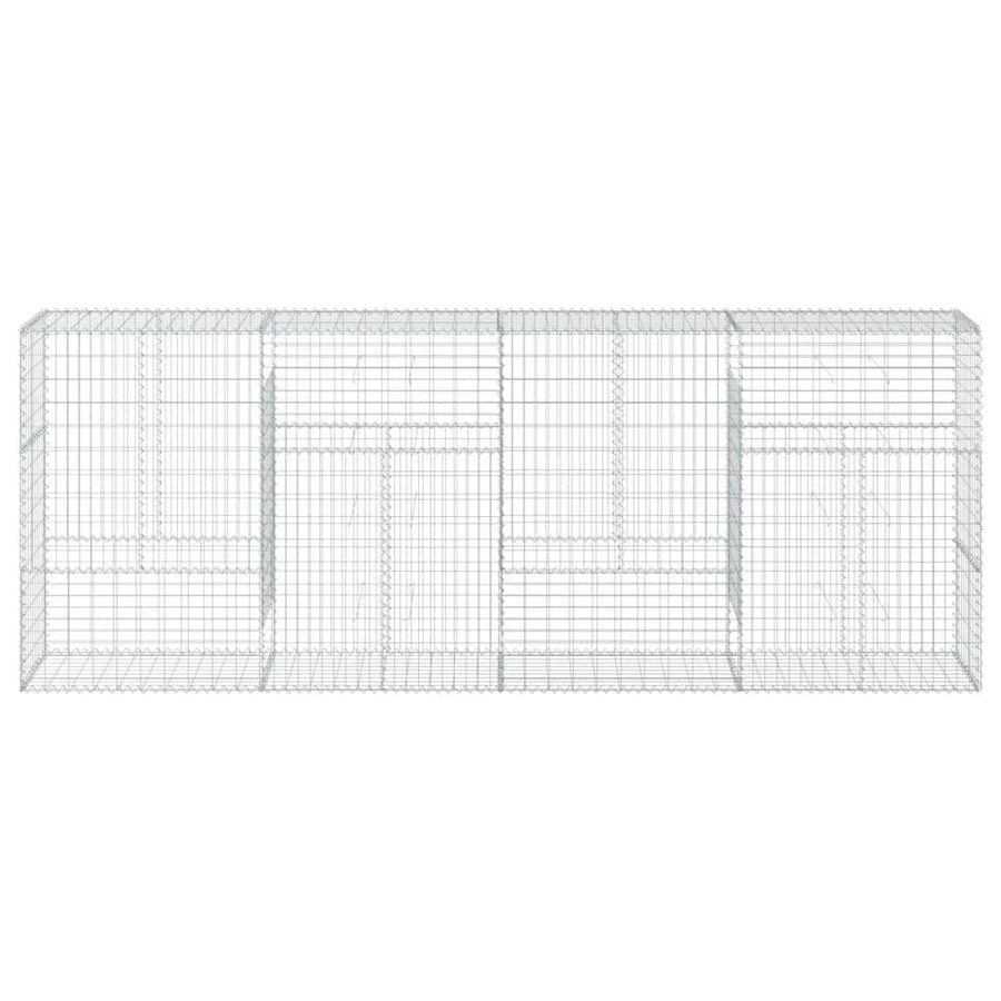 Gabion Basket with Cover 400x50x150 cm Galvanised Iron