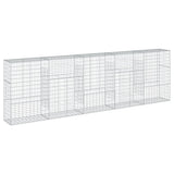 Gabion Basket with Cover 500x50x150 cm Galvanised Iron - Front View