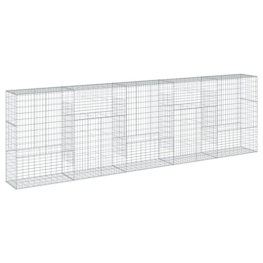 Gabion Basket with Cover 500x50x150 cm Galvanised Iron