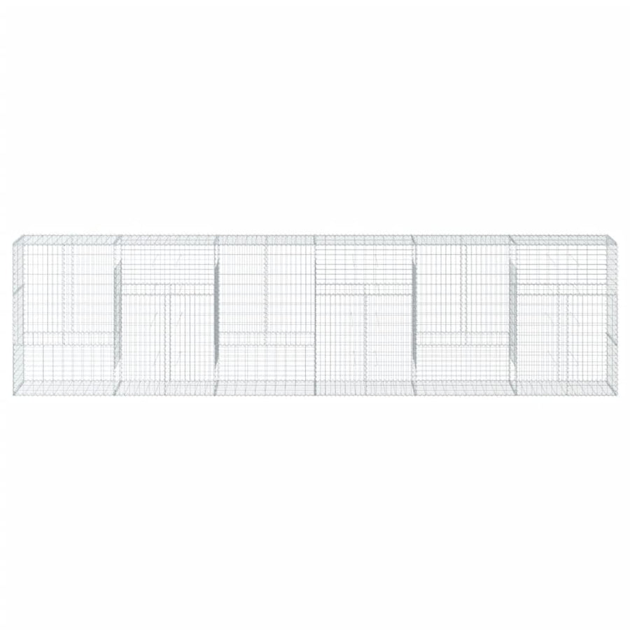 Gabion Basket with Cover 600x50x150 cm Galvanised Iron