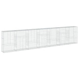 Gabion Basket with Cover 700x50x150 cm Galvanised Iron - Front View