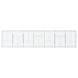 Gabion Basket with Cover 700x50x150 cm Galvanised Iron - Side View