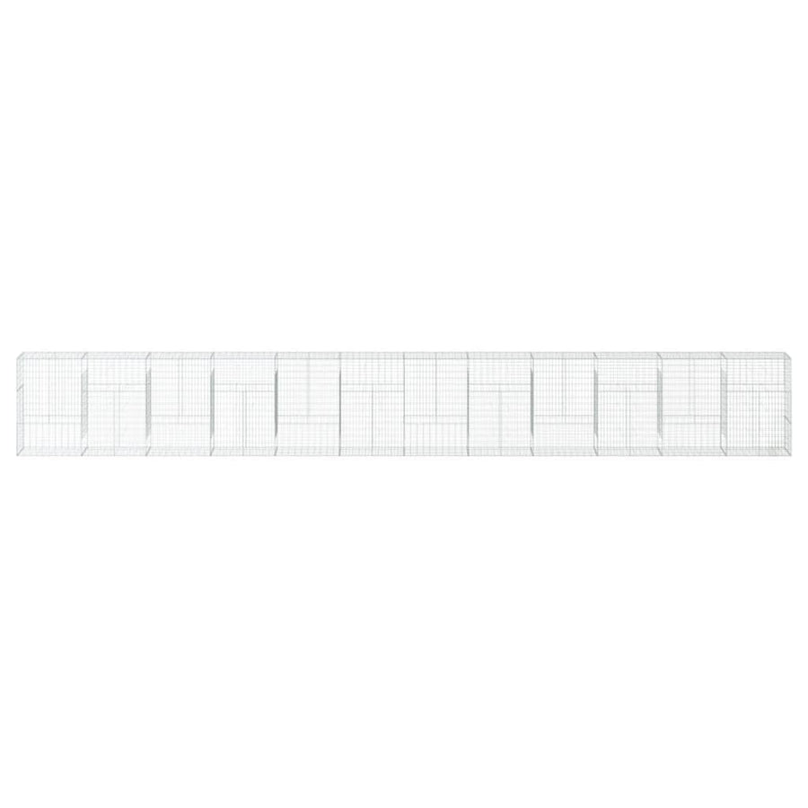 Gabion Basket with Cover 1200x50x150 cm Galvanised Iron
