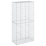 Gabion Basket with Cover 100x50x200 cm Galvanised Iron - Front View