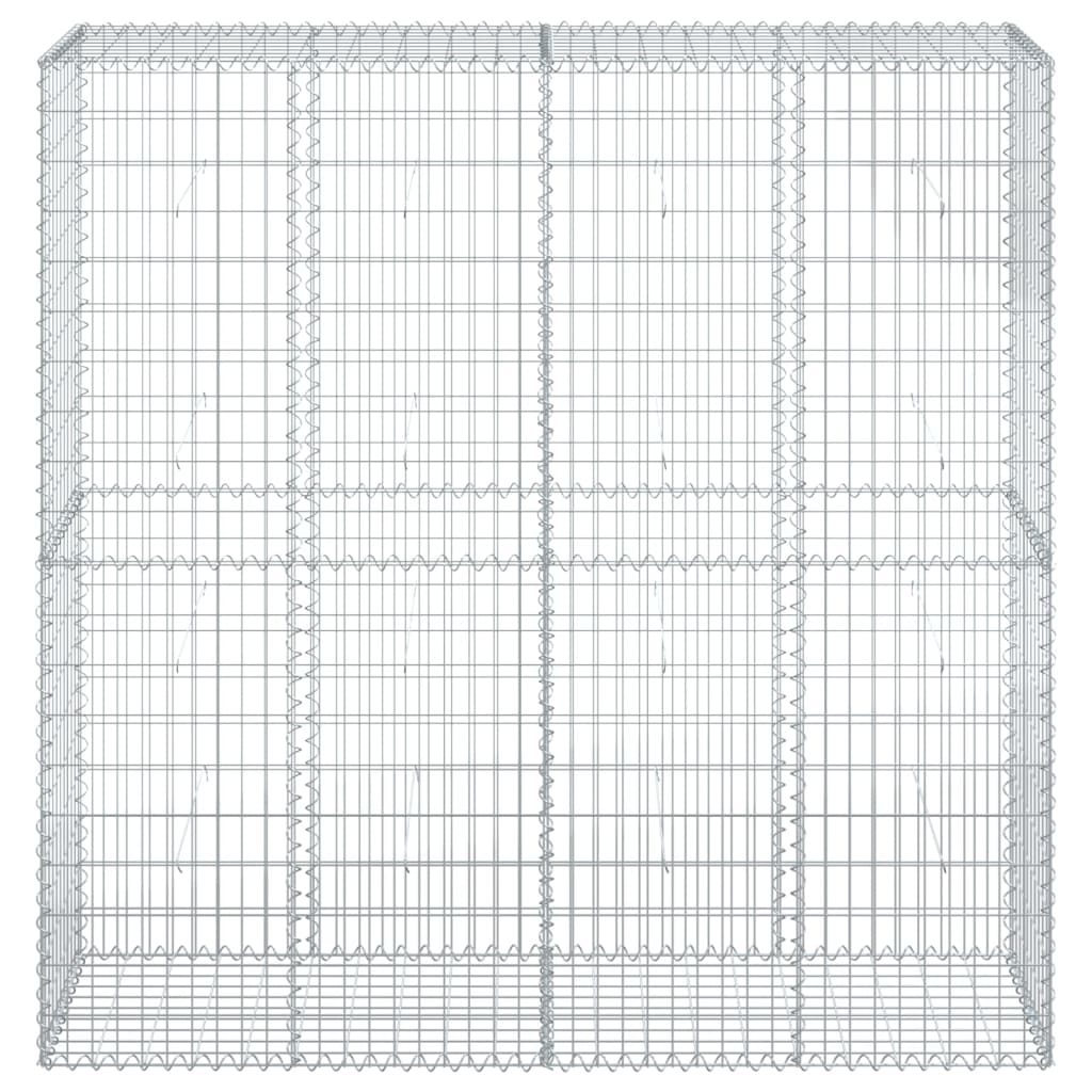 Gabion Basket with Cover 200x50x200 cm Galvanised Iron