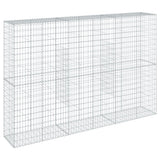Gabion Basket with Cover 300x50x200 cm Galvanised Iron - Front View