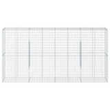 Gabion Basket with Cover 400x50x200 cm Galvanised Iron