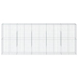 Gabion Basket with Cover 500x50x200 cm Galvanised Iron - Side View