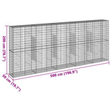 Gabion Basket with Cover 500x50x200 cm Galvanised Iron - Close-Up Angle