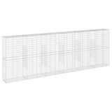 Gabion Basket with Cover 600x50x200 cm Galvanised Iron - Front View
