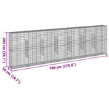 Gabion Basket with Cover 700x50x200 cm Galvanised Iron - Close-Up Angle