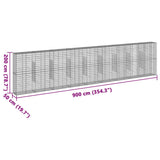 Gabion Basket with Cover 900x50x200 cm Galvanised Iron - Close-Up Angle