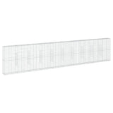 Gabion Basket with Cover 1000x50x200 cm Galvanised Iron - Front View