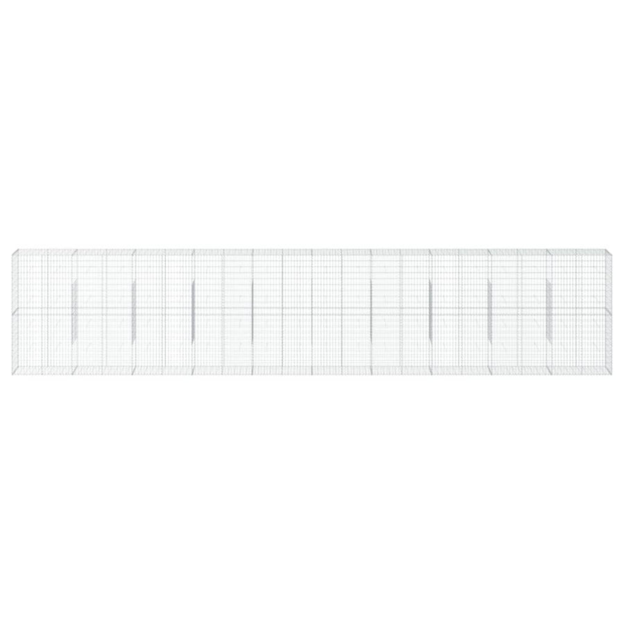 Gabion Basket with Cover 1000x50x200 cm Galvanised Iron