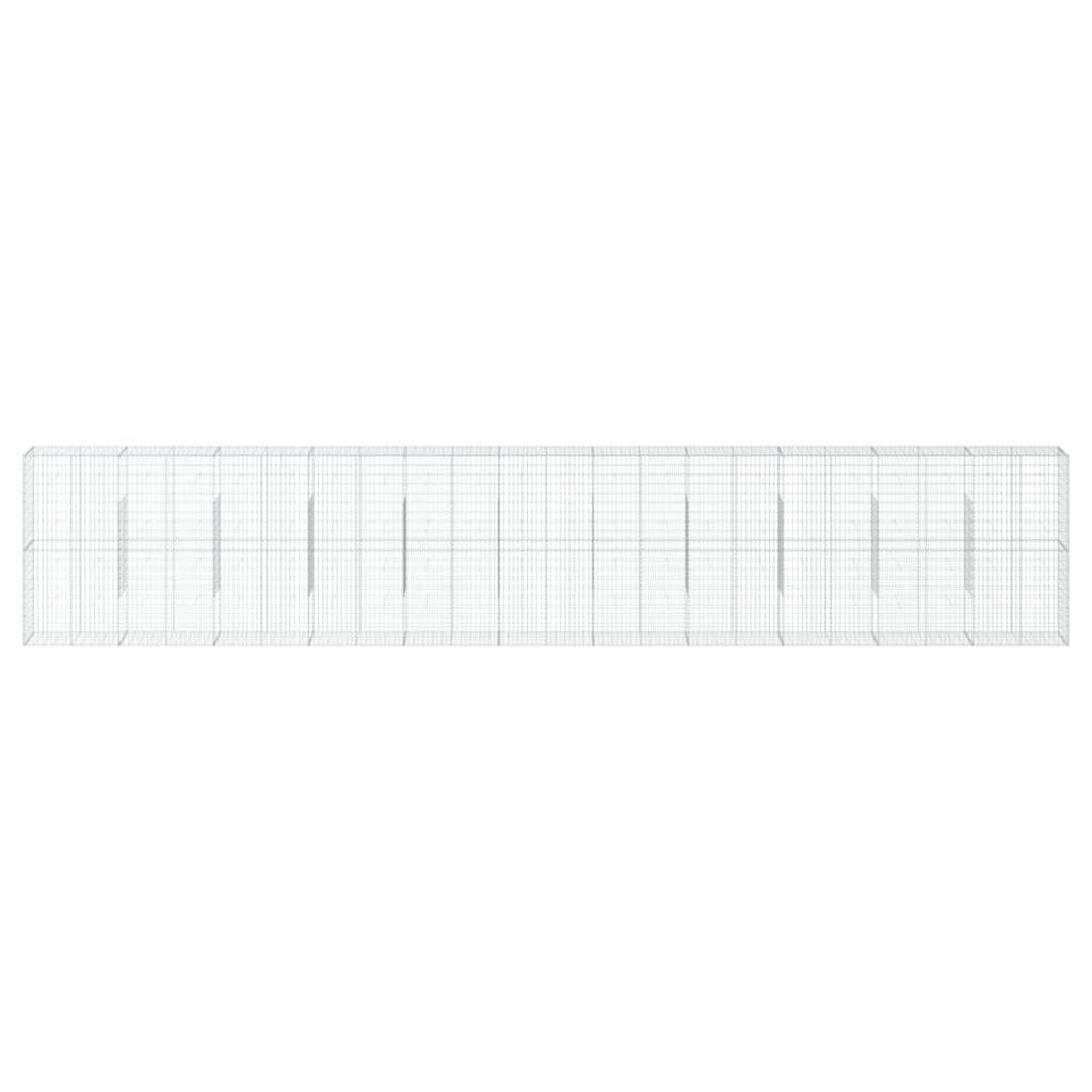 Gabion Basket with Cover 1100x50x200 cm Galvanised Iron