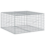 Gabion Basket with Cover 100x100x50 cm Galvanised Iron - Front View