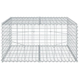 Gabion Basket with Cover 100x100x50 cm Galvanised Iron - Side View