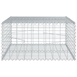 Gabion Basket with Cover 100x100x50 cm Galvanised Iron - Top-Down View