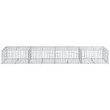 Gabion Basket with Cover 400x100x50 cm Galvanised Iron
