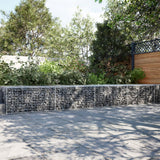 Gabion Basket with Cover 400x100x50 cm Galvanised Iron