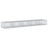 Gabion Basket with Cover 500x100x50 cm Galvanised Iron - Front View