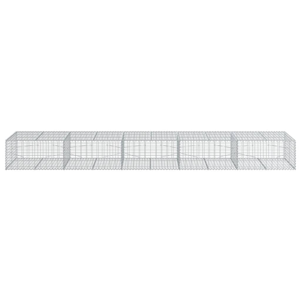 Gabion Basket with Cover 500x100x50 cm Galvanised Iron
