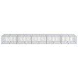 Gabion Basket with Cover 500x100x50 cm Galvanised Iron