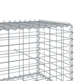 Gabion Basket with Cover 500x100x50 cm Galvanised Iron - Rear View