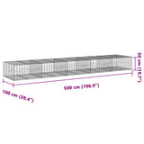 Gabion Basket with Cover 500x100x50 cm Galvanised Iron - Close-Up Angle
