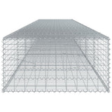 Gabion Basket with Cover 600x100x50 cm Galvanised Iron - Top-Down View