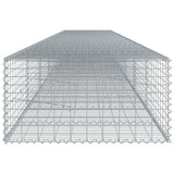 Gabion Basket with Cover 700x100x50 cm Galvanised Iron - Top-Down View