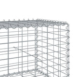Gabion Basket with Cover 700x100x50 cm Galvanised Iron - Rear View