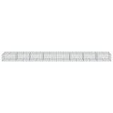 Gabion Basket with Cover 800x100x50 cm Galvanised Iron - Side View