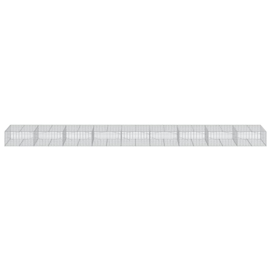 Gabion Basket with Cover 900x100x50 cm Galvanised Iron
