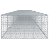 Gabion Basket with Cover 900x100x50 cm Galvanised Iron - Top-Down View