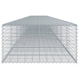 Gabion Basket with Cover 1100x100x50 cm Galvanised Iron - Top-Down View