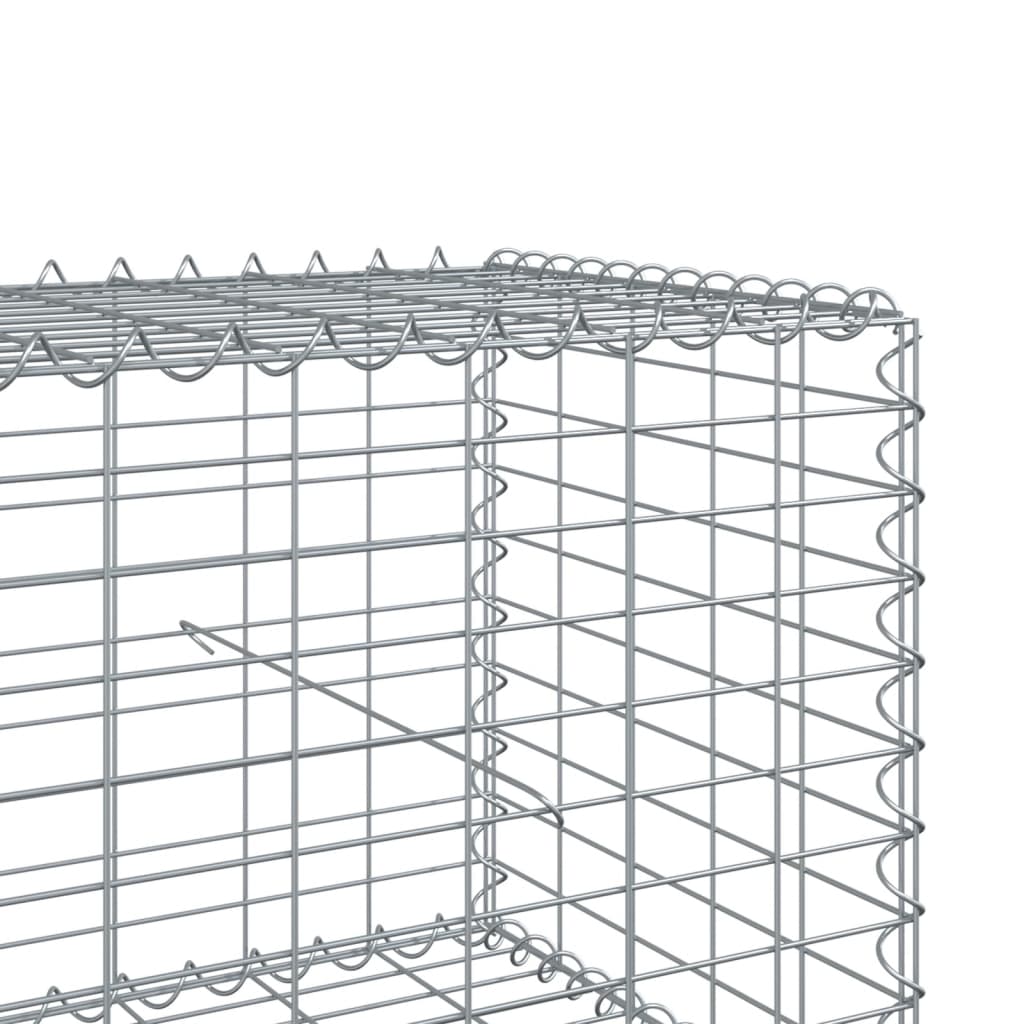 Gabion Basket with Cover 1100x100x50 cm Galvanised Iron