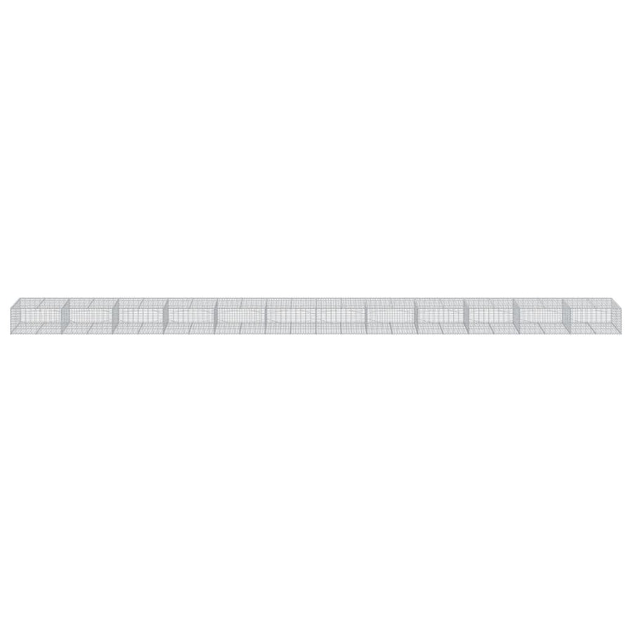 Gabion Basket with Cover 1200x100x50 cm Galvanised Iron